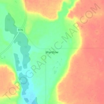 Mapa topográfico Wardlow, altitude, relevo