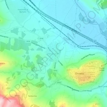 Mapa topográfico Sferracavallo, altitude, relevo