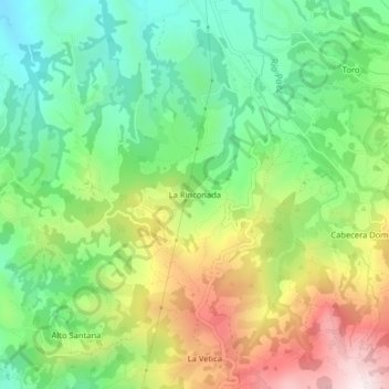 Mapa topográfico La Rinconada, altitude, relevo