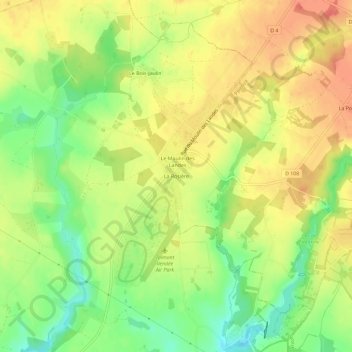 Mapa topográfico La Rosière, altitude, relevo
