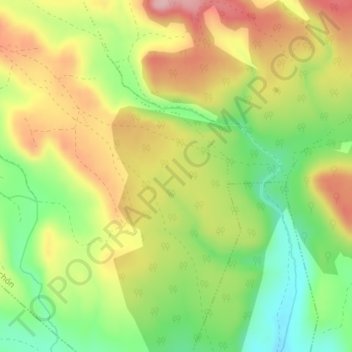 Mapa topográfico Los Palancares, altitude, relevo