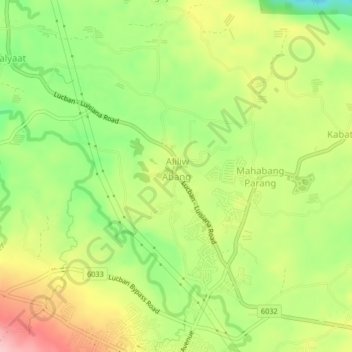 Mapa topográfico Abang, altitude, relevo