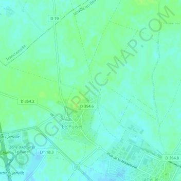 Mapa topográfico Le Boel, altitude, relevo