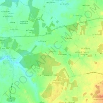 Mapa topográfico Les Dupins, altitude, relevo