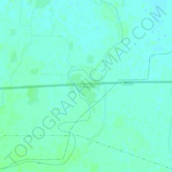 Mapa topográfico Parbalpur, altitude, relevo