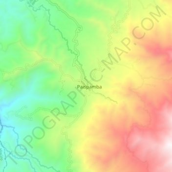 Mapa topográfico Paispamba, altitude, relevo