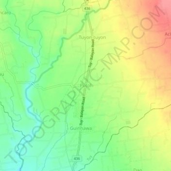 Mapa topográfico Putol, altitude, relevo