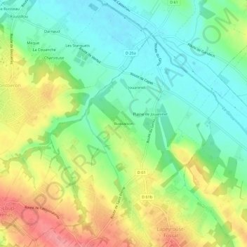 Mapa topográfico Buissaison, altitude, relevo