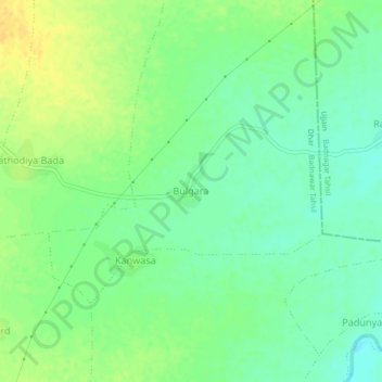 Mapa topográfico Bulgara, altitude, relevo