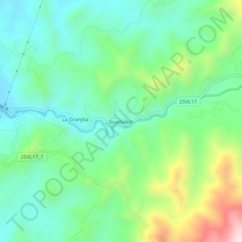 Mapa topográfico Guadalejo, altitude, relevo