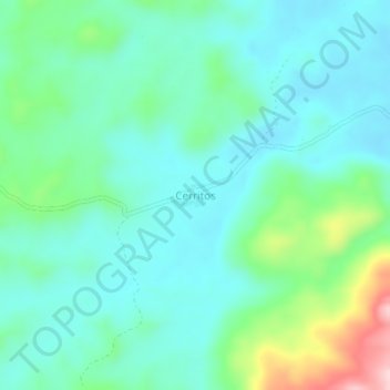 Mapa topográfico Cerritos, altitude, relevo