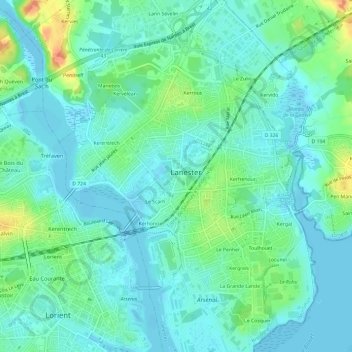 Mapa topográfico Le Corpont, altitude, relevo