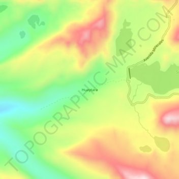Mapa topográfico Huaytara, altitude, relevo
