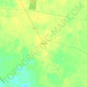 Mapa topográfico Tusculum, altitude, relevo