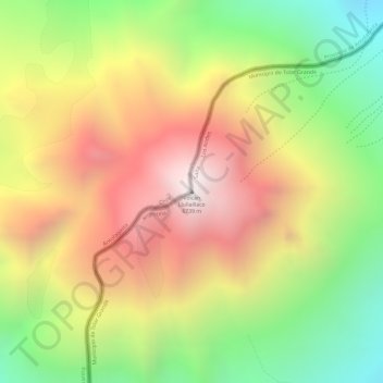 Mapa topográfico Volcán Llullaillaco, altitude, relevo