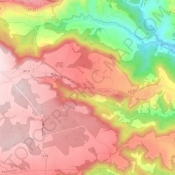 Mapa topográfico Vetriolo, altitude, relevo