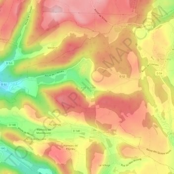 Mapa topográfico Saint-Julien, altitude, relevo