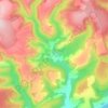Mapa topográfico Gwernogle, altitude, relevo