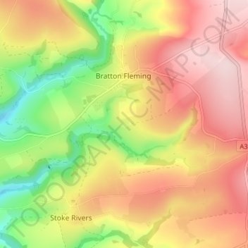 Mapa topográfico Middle Haxton, altitude, relevo