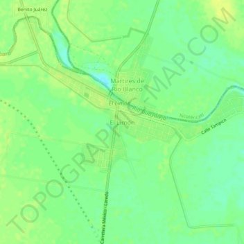 Mapa topográfico El Limón, altitude, relevo