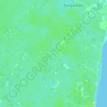 Mapa topográfico Bangkilay, altitude, relevo