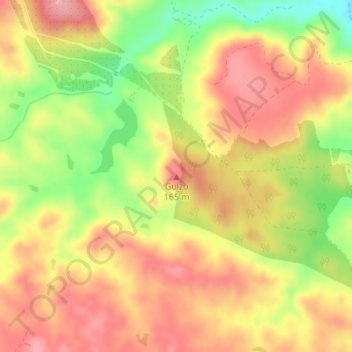 Mapa topográfico Guizo, altitude, relevo