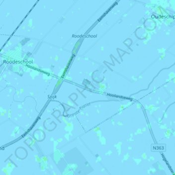 Mapa topográfico Oosteinde, altitude, relevo