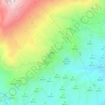 Mapa topográfico Yegen, altitude, relevo
