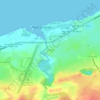 Mapa topográfico La Loma, altitude, relevo
