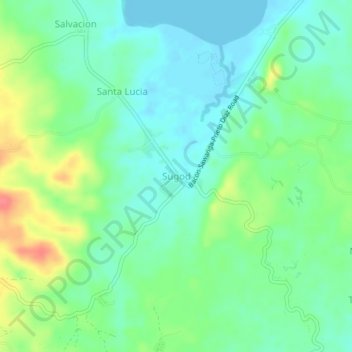 Mapa topográfico Sugod, altitude, relevo