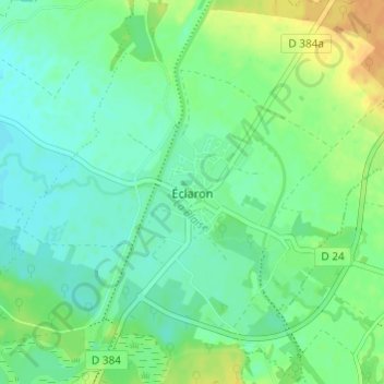 Mapa topográfico Éclaron, altitude, relevo