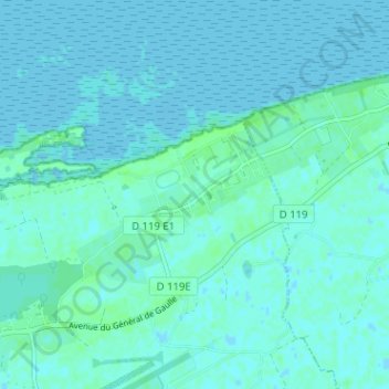 Mapa topográfico Les Hemmes de Marck, altitude, relevo