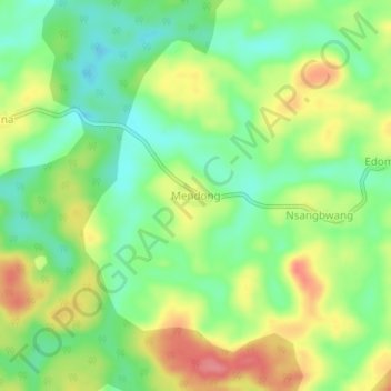 Mapa topográfico Mendong, altitude, relevo