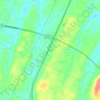 Mapa topográfico Ocoee, altitude, relevo