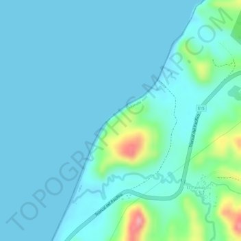 Mapa topográfico Punta Palmar, altitude, relevo
