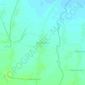 Mapa topográfico Gabuswetan, altitude, relevo