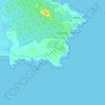 Mapa topográfico Heanish, altitude, relevo