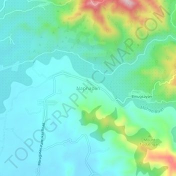 Mapa topográfico Napnapan, altitude, relevo