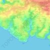Mapa topográfico Trelazec, altitude, relevo