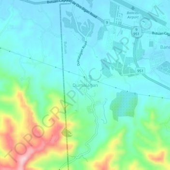 Mapa topográfico Dumalagan, altitude, relevo