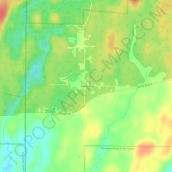 Mapa topográfico Kennedy, altitude, relevo