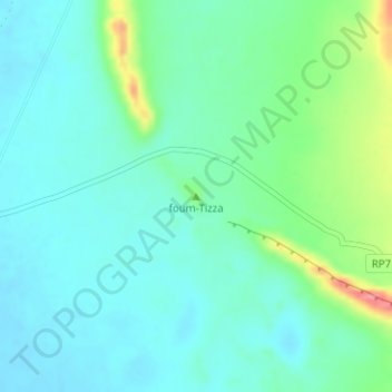 Mapa topográfico foum-Tizza, altitude, relevo