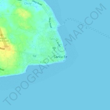 Mapa topográfico Poblacion, altitude, relevo