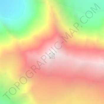 Mapa topográfico Mount Crillon, altitude, relevo