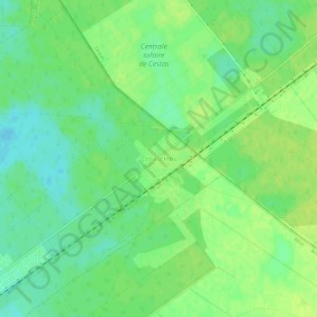 Mapa topográfico Croix d'Hins, altitude, relevo