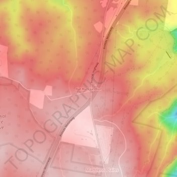 Mapa topográfico Flat Rock Junction, altitude, relevo