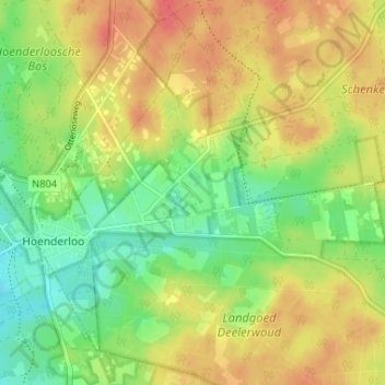 Mapa topográfico De Krim, altitude, relevo