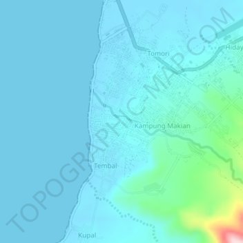 Mapa topográfico Mandaong, altitude, relevo