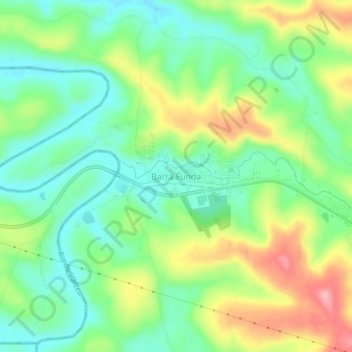 Mapa topográfico Barra Funda, altitude, relevo