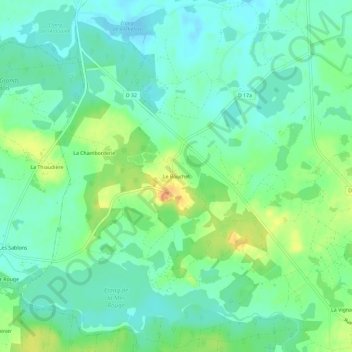 Mapa topográfico Le Bouchet, altitude, relevo